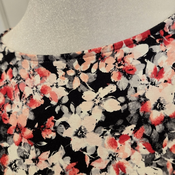 Floral Sleeveless Knit Dress Black White Pink Wearever Collection - Picture 2 of 7